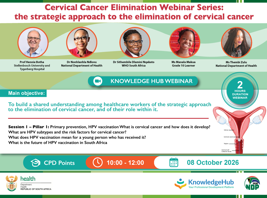 Cervical Cancer Elimination Webinar Series: the strategic approach to the elimination of cervical cancer: | Pillar 1: primary prevention – HPV vaccination