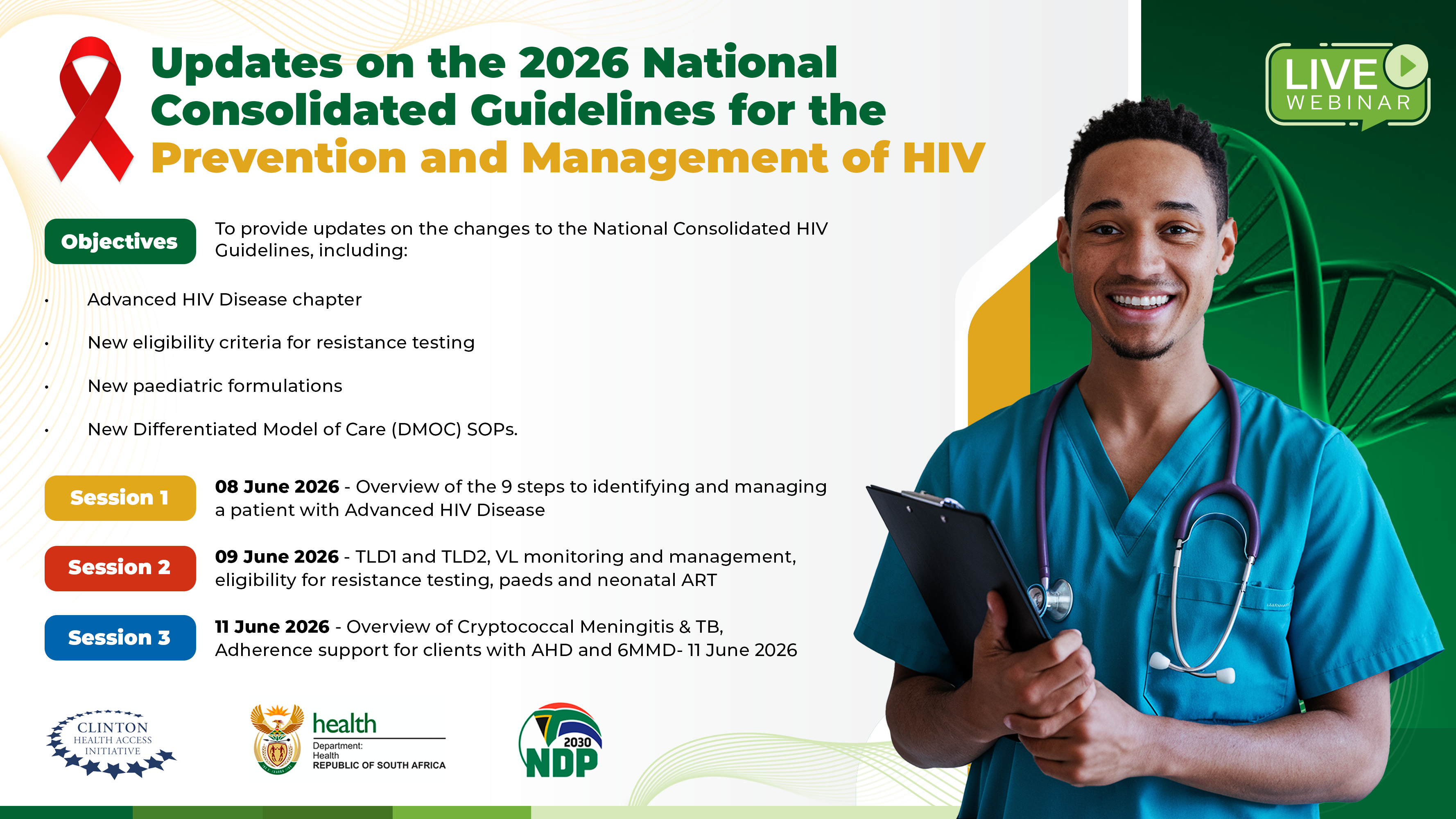 Session 2: TLD1 and TLD2, Viral Load monitoring and management, eligibility for resistance testing, paediatric and neonatal ART – 09 June 2026
